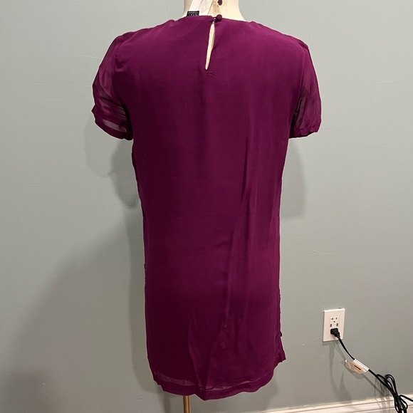 NWT French Connection Autumn Prune/Black Horse Lace Short Sleeve Tunic Dress 4 - Picture 5 of 9